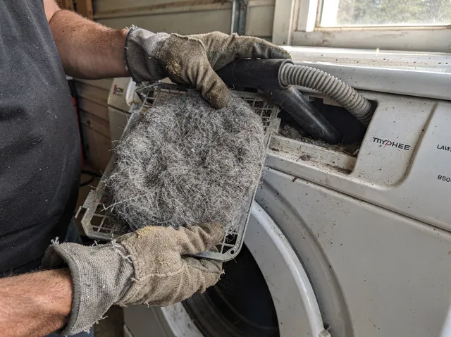 Cleaning Dryer Lint Trap in Concord