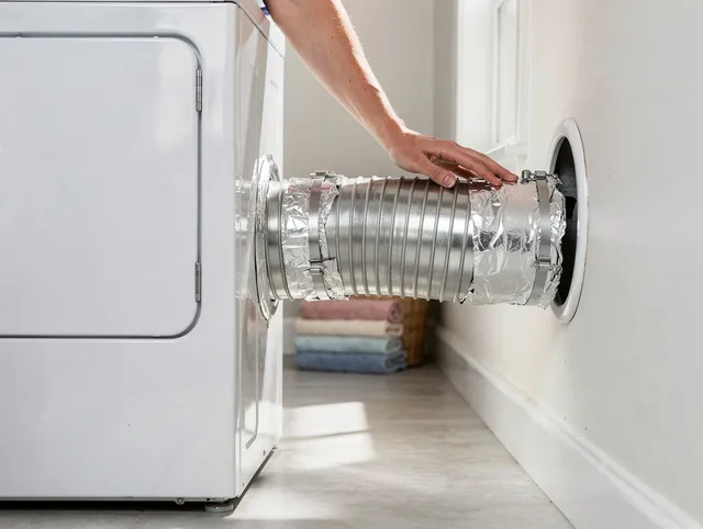 Professional dryer vent hose installation by Concord Dryer Vent Cleaning in Concord